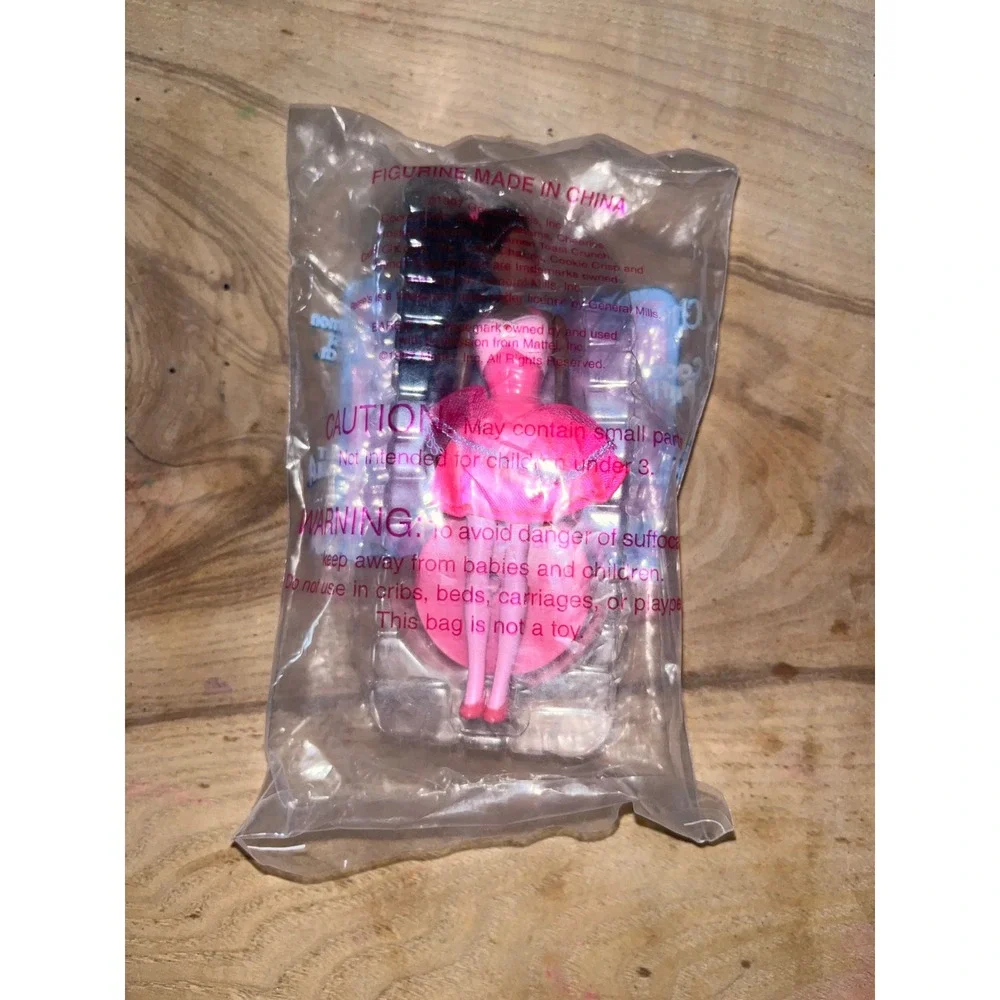 Vintage 1997 Barbie Figurine General Mills Cereal Premium Pink Dress Sealed NIP